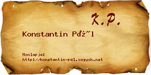 Konstantin Pál névjegykártya